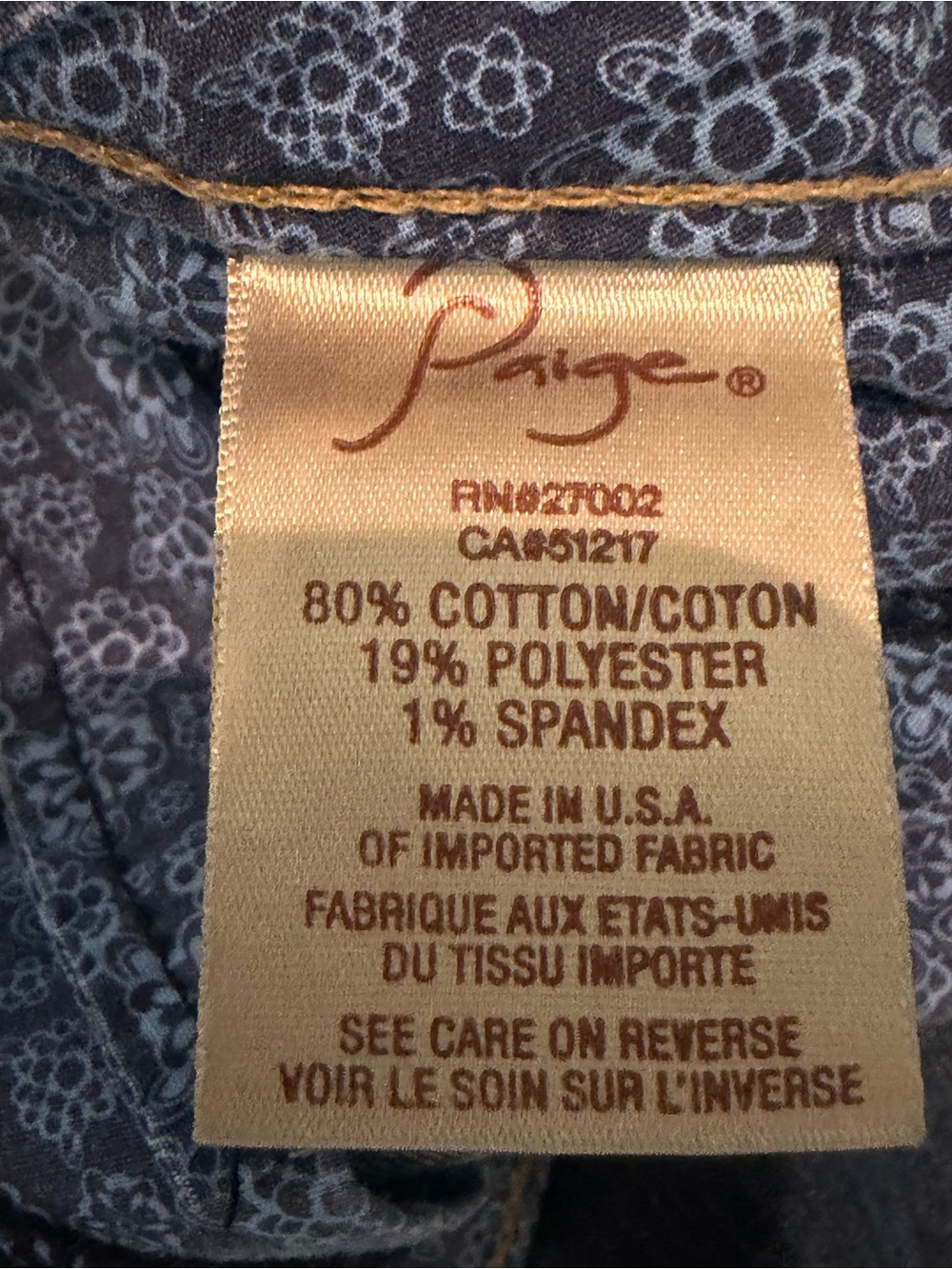 PAIGE Skyline Dark Indigo Flare Jeans 27 - Picture 9 of 9